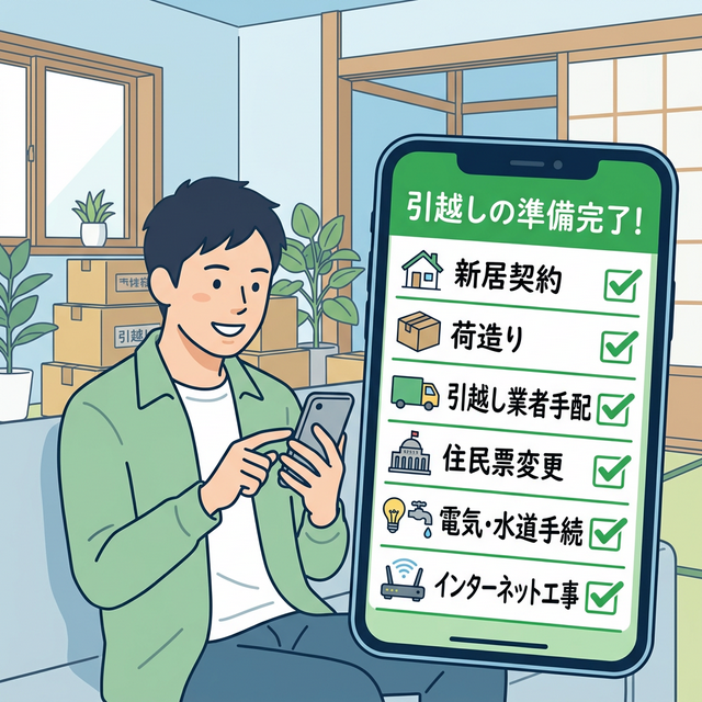 スマホで手続き完了のイメージ